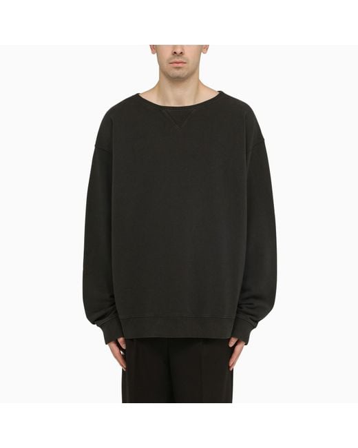 Maison Margiela Black Anthracite Oversized Cotton Sweatshirt