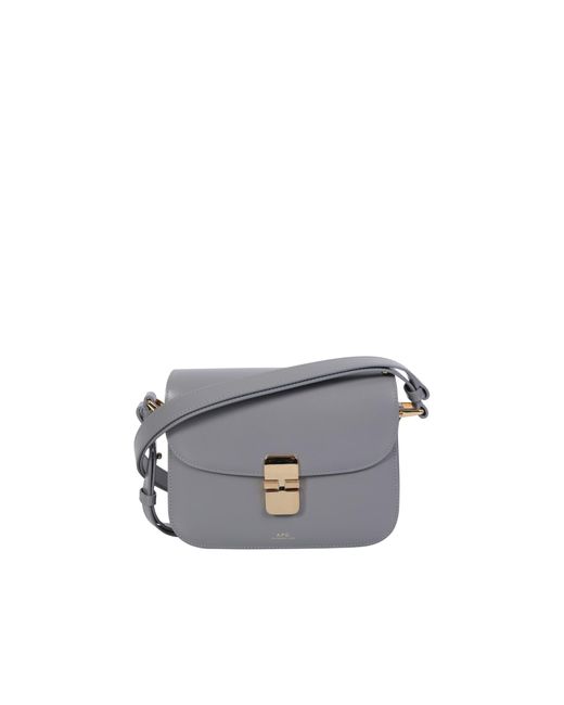 A.P.C. Gray The Grace Leather Shoulder Bag By Makes For A Polished Everyday Companion