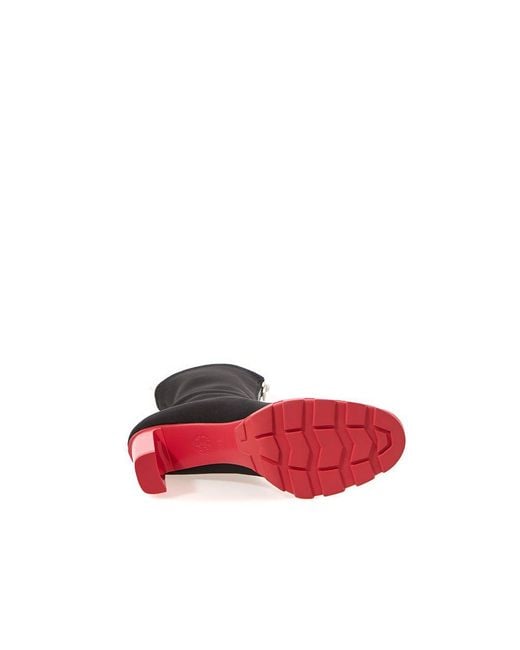 McQueen Black Neoprene Ankle Boots