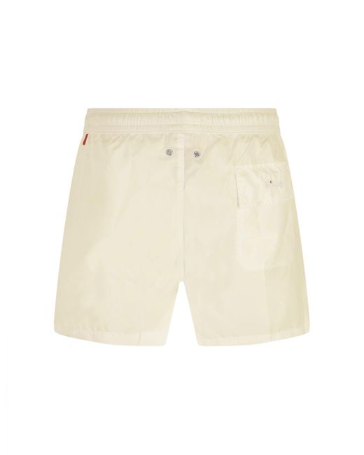 Kiton White Cream Swim Shorts for men