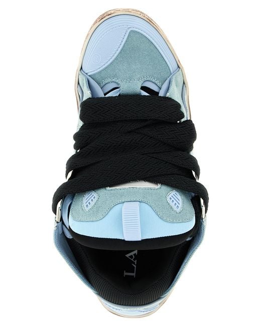 Lanvin Blue Solid Sneakers for men