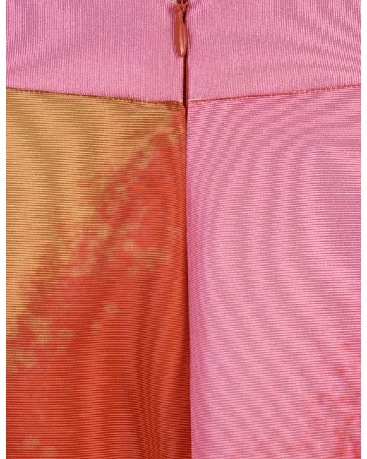 Gianluca Capannolo Orange Printed Silk Midi Skirt