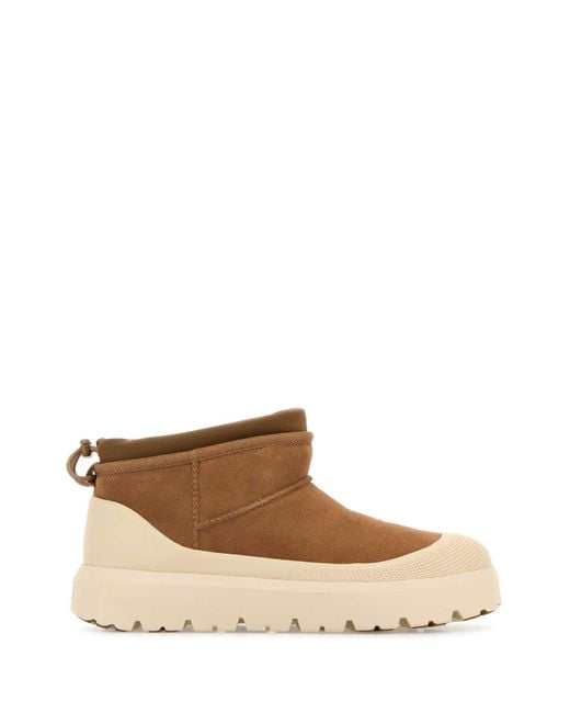 Ugg Brown Biscuit Suede Ultra Mini Weather Hybrid Ankle Boots for men