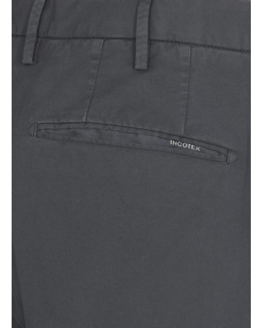 Incotex Blue Cotton Trousers for men