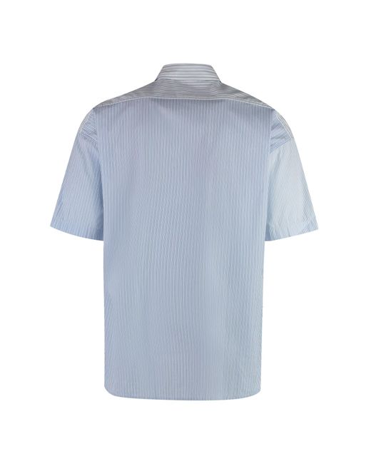 Boss Blue Striped Cotton Shirt for men