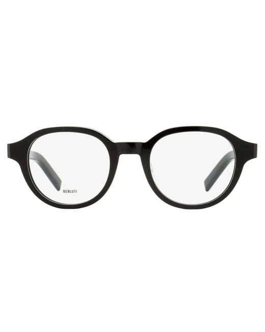 Berluti Black Avant-Gard Oval Eyeglasses Bl50020U 001 49Mm Plastic (Acetate) for men