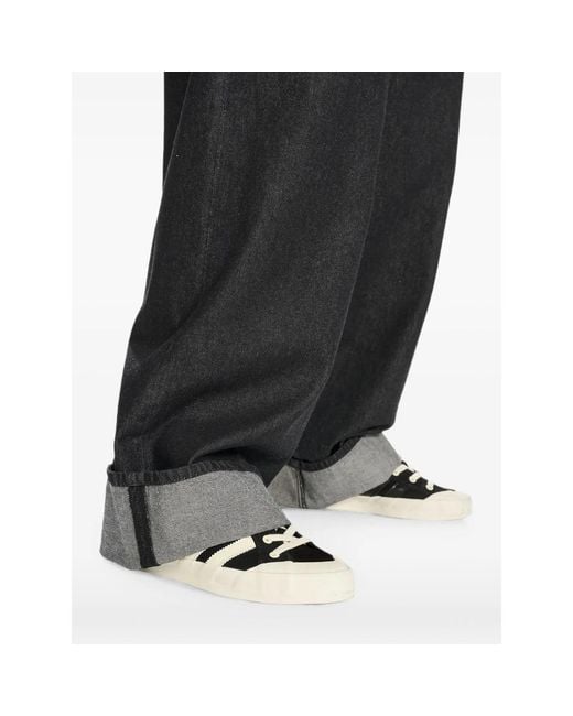 Adidas Black Loose Fit Twill Jeans Cotton Regular & Straight-Leg Trousers for men