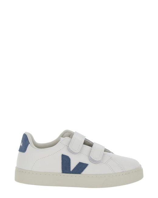 Veja White Sneakers Small Esplar Leather Organic Traced Trainers for men