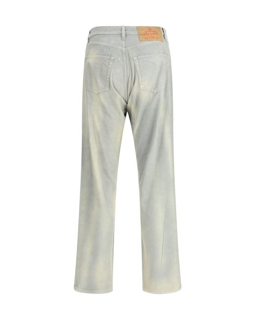 Prada Gray Velvet Pants for men