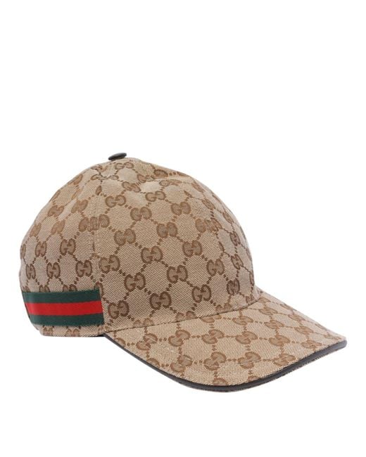 Gucci Brown Original Gg Canvas Baseball Hat With Web for men