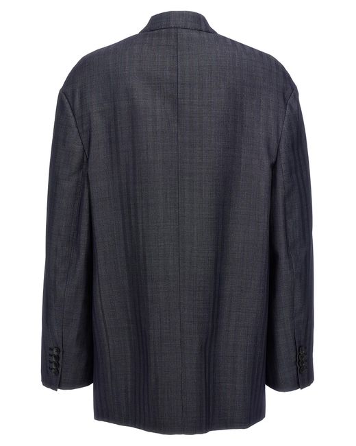 Etro Blue Oversized Buttoned Outer Jacket