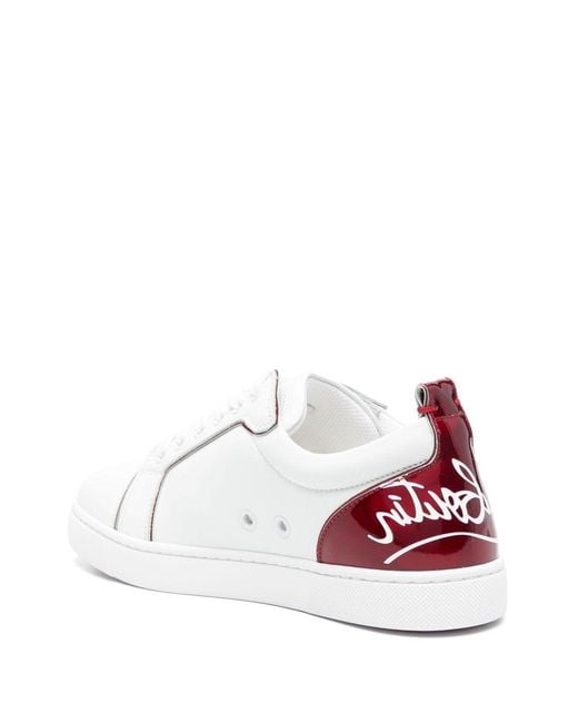 Christian Louboutin White Fun Louise Junior Leather Low-Top Trainers