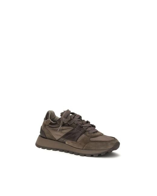 Brunello Cucinelli Brown Calf Leather Bos Taurus Athletic Sneakers
