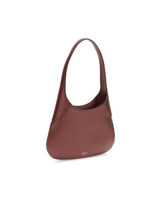 Khaite Brown Bordeaux Calf Leather Bos Taurus Shoulder Bag