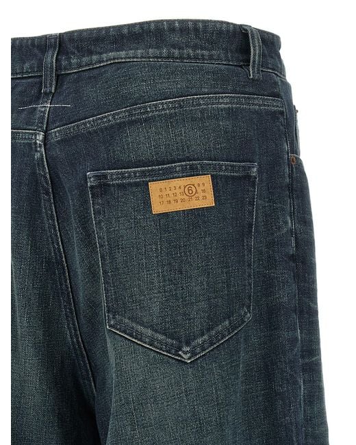 MM6 by Maison Margiela Blue Numeric Signature Mm6 Jeans Cotton for men