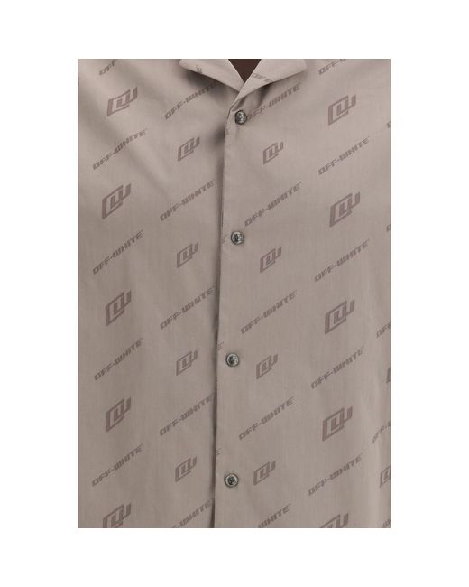 Off-White c/o Virgil Abloh Gray Beige Viscose Shortsleeve Shirt - It48 | M for men