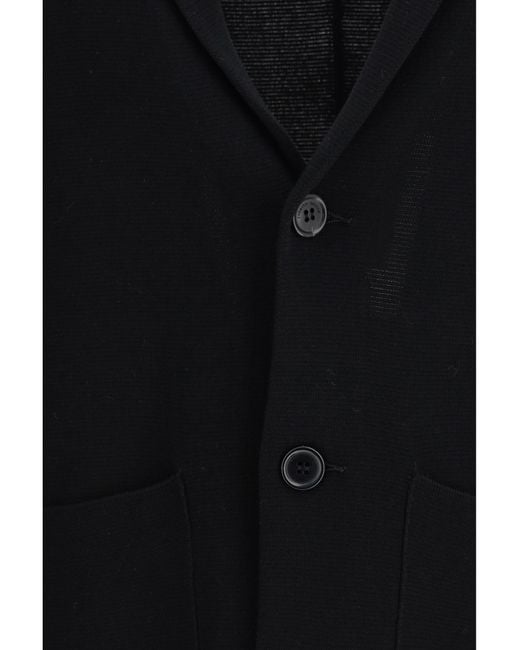 Roberto Collina Black Knit Jacket General Polyamide Blazers for men