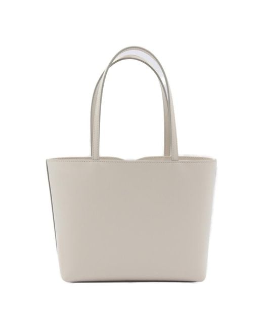 Dolce & Gabbana White Ivory Leather Tote Bag