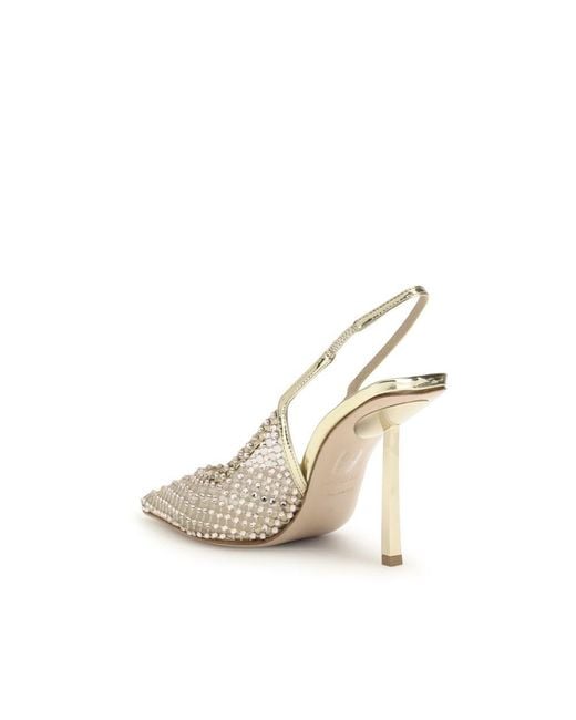 Le Silla White Nylon Platform Pumps