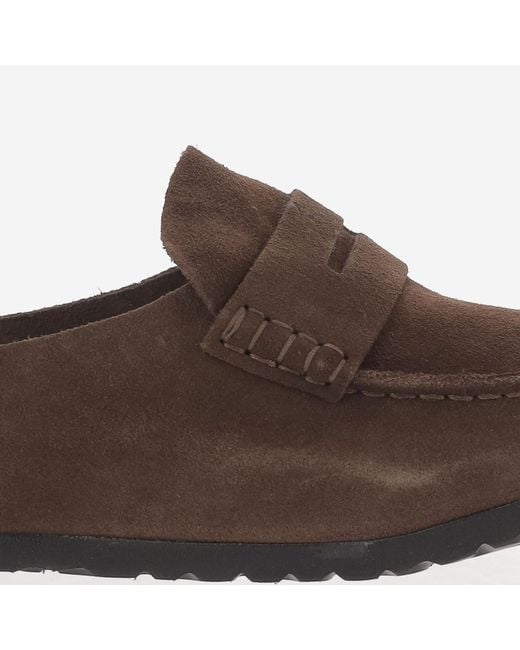 Birkenstock Brown Moccasins Naples Suede Leather Shoe