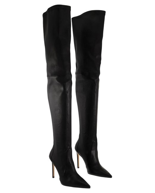 Stuart Weitzman Ultrastuart 100 High Leather Boot in Black Lyst