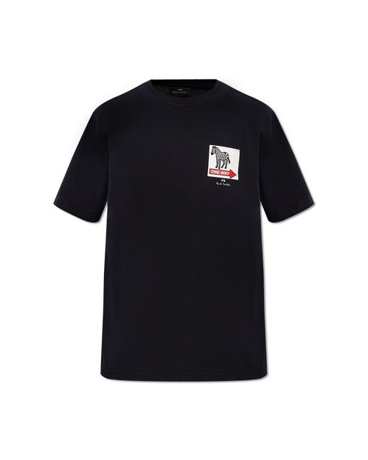 PS by Paul Smith Black Ps Paul Smith Printed T-Shirt for men
