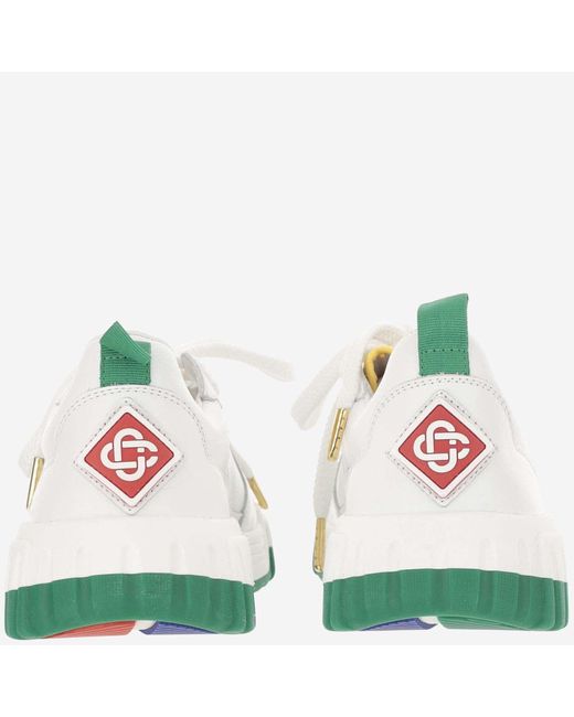 Casablancabrand White Leather Sneakers With Logo for men