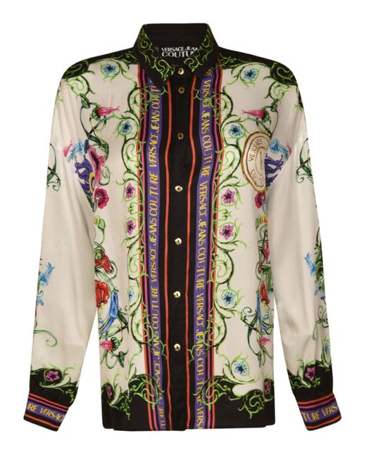 Versace Jeans Couture Garden V Emblem Twill Panel Shirt | Lyst UK