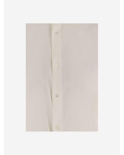 HER SHIRT HER DRESS White Stretch Silk Shirt