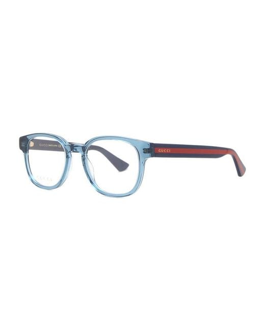Gucci Blue Eyeglasses Round Full Rim, Transparent- Frame And Clear Demo Lens Gg0927O006 for men