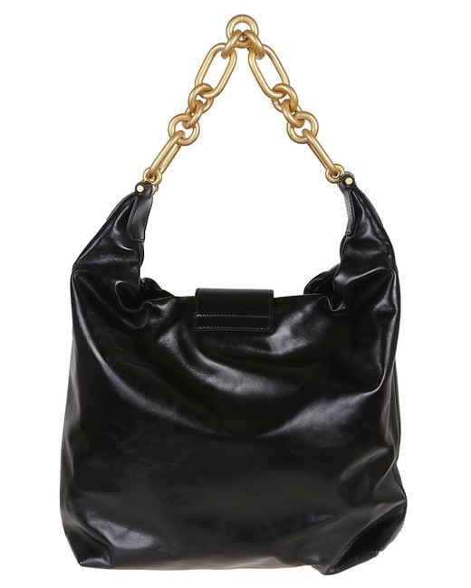 Balmain Black Sync Hobo-Calfskin