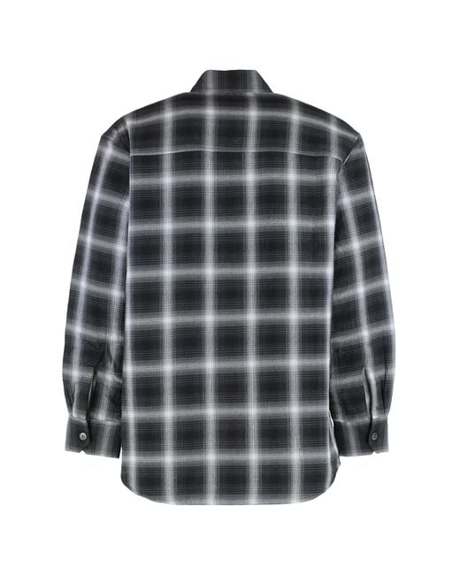 Our Legacy Gray Check Cotton Shirt for men