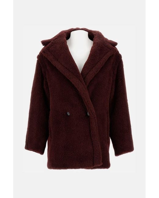 Max Mara Red Olga Teddy Short Coat