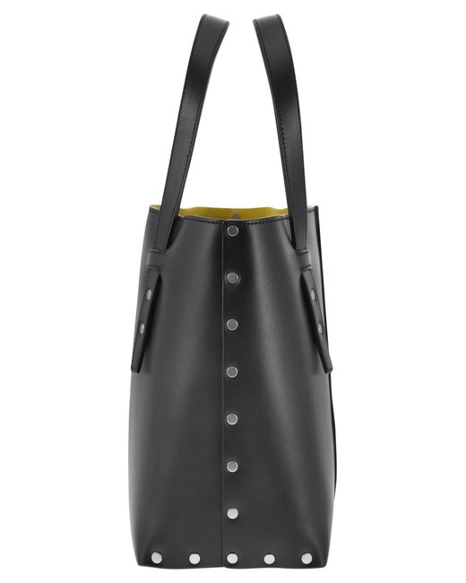 Fabiana Filippi Black Leather And Studded Tote Bag