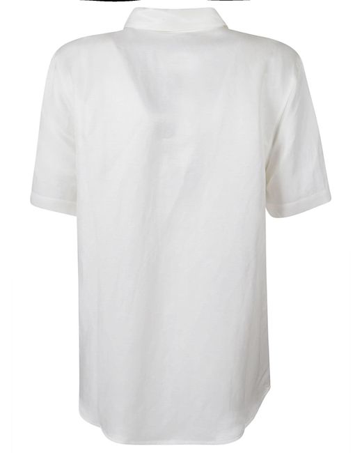 Anine Bing White Short-Sleeved Plain Shirt