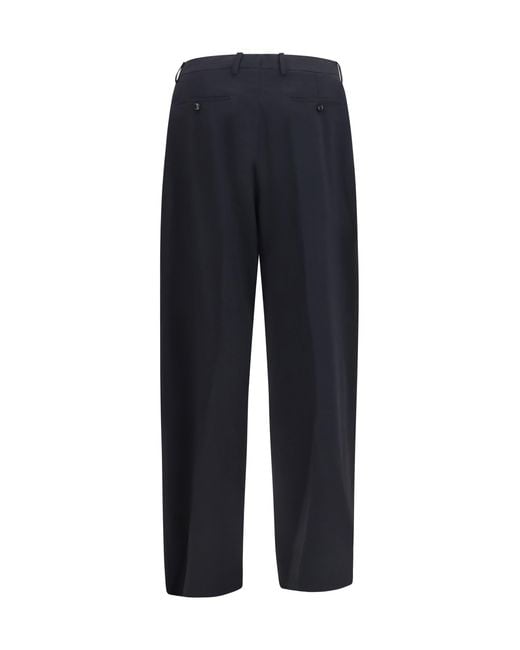Giorgio Armani Blue Pants Virgin Wool Tailoring Fleece Ovis Aries for men