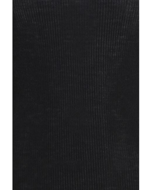 Rick Owens Black Slim Ribbed Long-Sleeve Sweater Merino Wool Ovis Aries for men