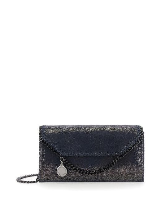 Stella McCartney Blue Falabella Wallet With Eco-Friendly Fabric Chain Polyester Crossbody Bags