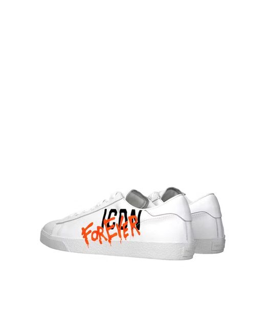 DSquared² White Leather Icon Sneakers for men