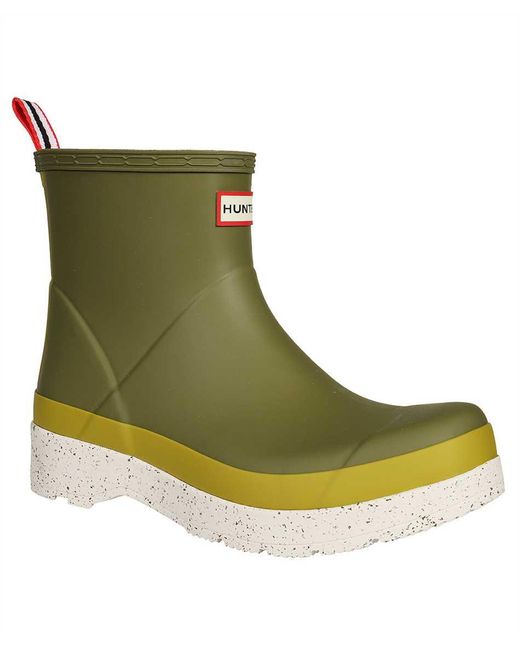 hunter green rubber boots