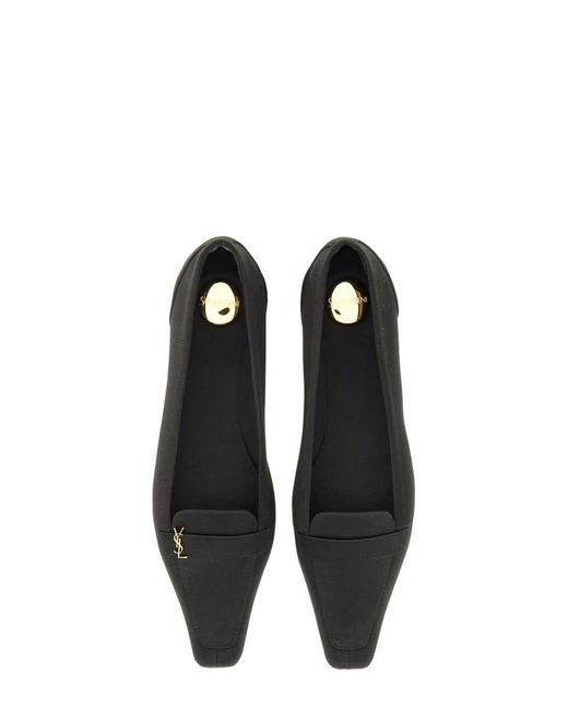 Saint Laurent White Crepe Satin Poppy Ballerina