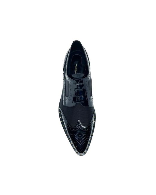 Dolce & Gabbana Blue Millenials Leather Flats
