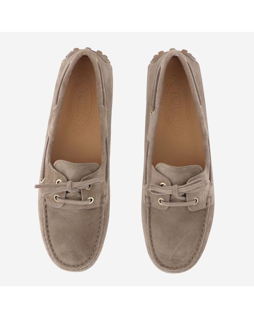 Tod's Brown Suede Leather Loafers Calfskin