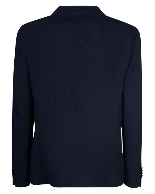 Giorgio Armani Blue Patched Pocket Knit Blazer for men
