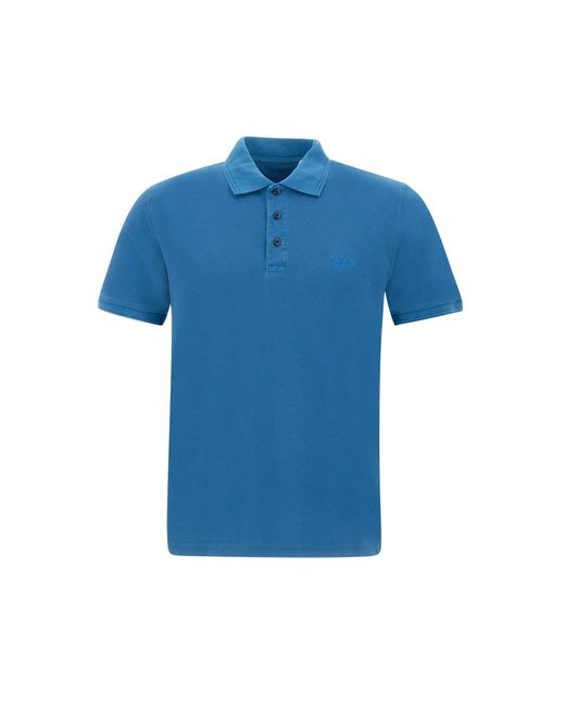 Woolrich Blue Mackinack Cotton Piquet Polo Shirt for men