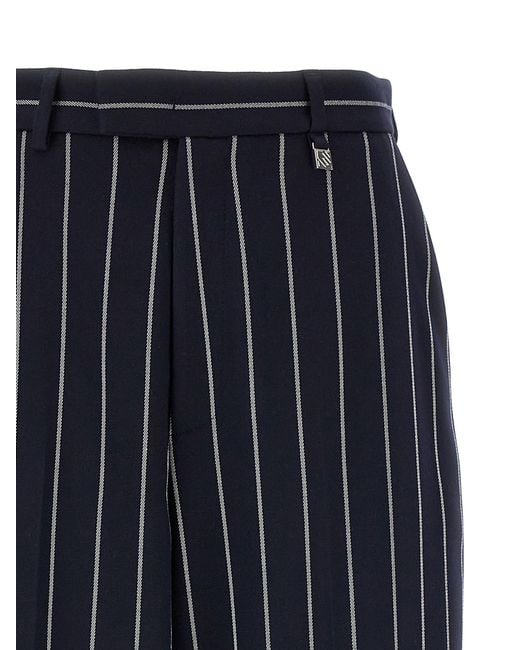 GIUSEPPE DI MORABITO Blue Striped Pants Polyester Viscose Elastane