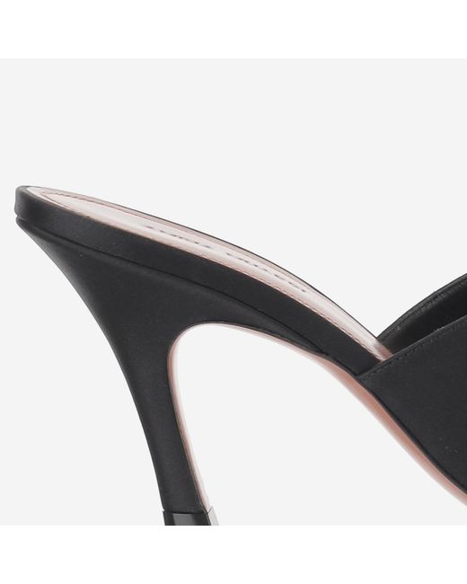 AMINA MUADDI Black Mules Jamie Satin