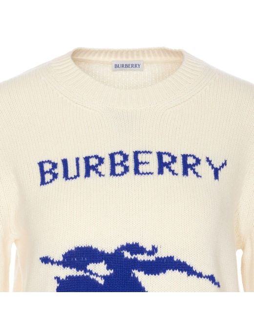 Burberry White Ekd Wool Cashmere Sweater