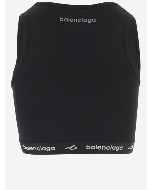 Balenciaga Black Top Stretch Nylon Polyamide Tops