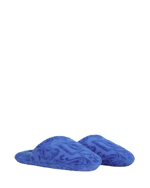 Dolce & Gabbana Blue Slippers Jacquard